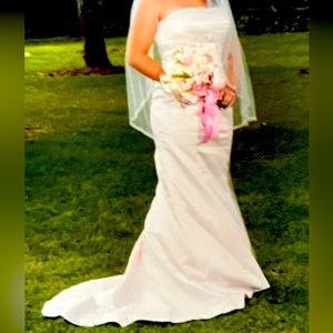 Champagne pink wedding dress